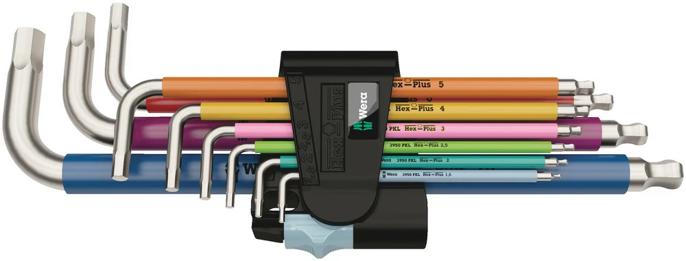 Wera 3950/9 Stainless Unbrakonøgle Sæt Multicolor
